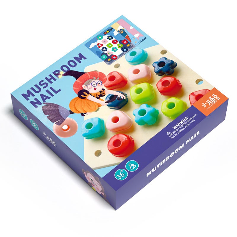 Mushroom Nail Combination Puzzle Toy For Children Aged 3-7 Years Old - Image 1